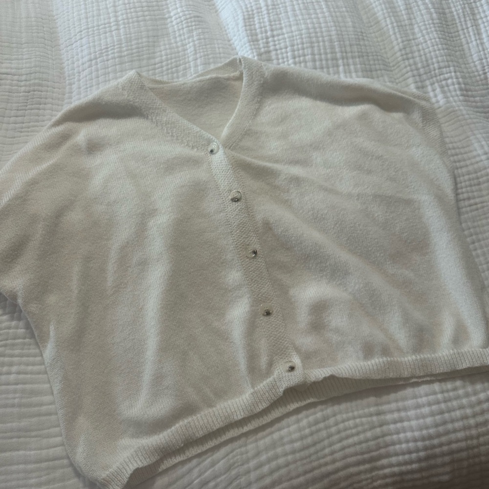 White Button-Up Cardigan